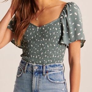Abercrombie & Fitch | Allover Smocked Flutter Sleeve Top, Never Worn!